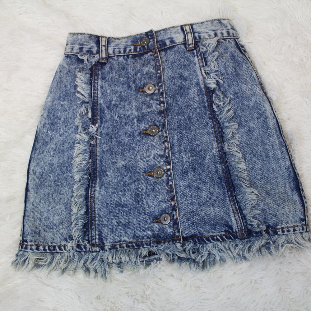 CARMAR Distressed Denim Jean skirt xs